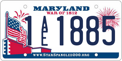 MD license plate 1AE1885