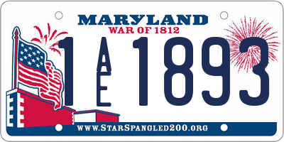 MD license plate 1AE1893