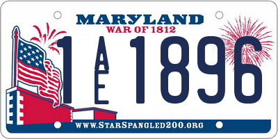 MD license plate 1AE1896
