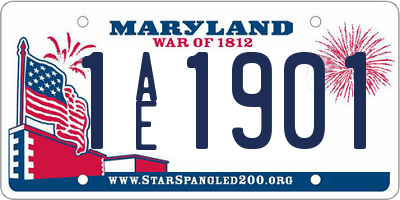 MD license plate 1AE1901