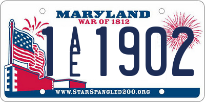 MD license plate 1AE1902