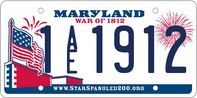 MD license plate 1AE1912