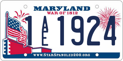 MD license plate 1AE1924