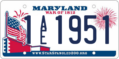MD license plate 1AE1951