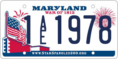 MD license plate 1AE1978