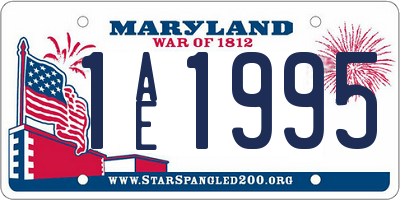 MD license plate 1AE1995