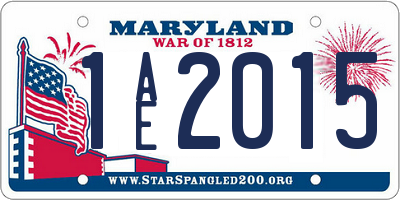 MD license plate 1AE2015