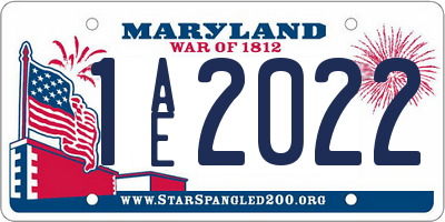 MD license plate 1AE2022