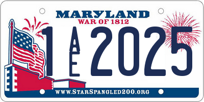 MD license plate 1AE2025