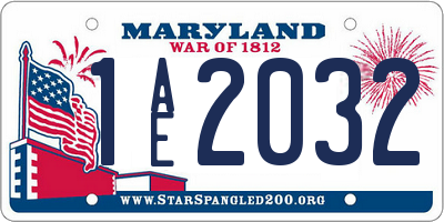 MD license plate 1AE2032
