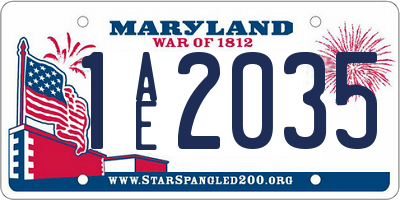 MD license plate 1AE2035