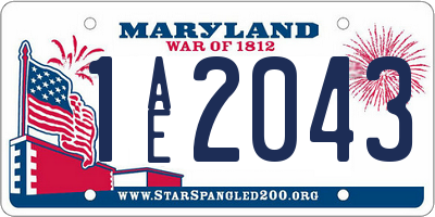 MD license plate 1AE2043