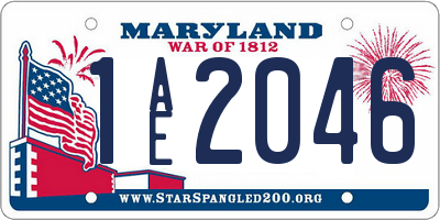 MD license plate 1AE2046