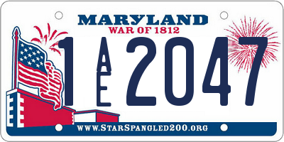 MD license plate 1AE2047