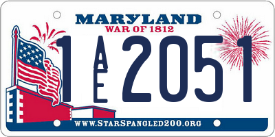 MD license plate 1AE2051
