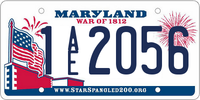 MD license plate 1AE2056
