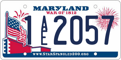 MD license plate 1AE2057