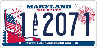 MD license plate 1AE2071