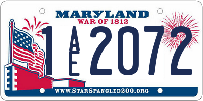 MD license plate 1AE2072