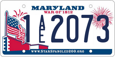 MD license plate 1AE2073