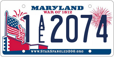 MD license plate 1AE2074