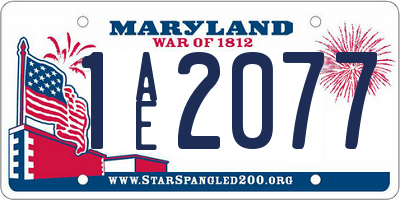 MD license plate 1AE2077