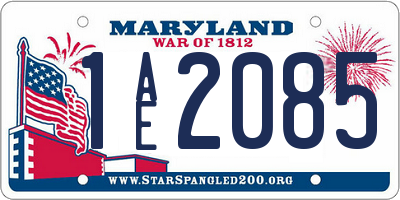 MD license plate 1AE2085