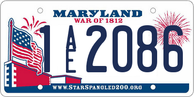 MD license plate 1AE2086