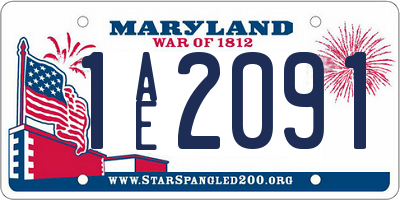 MD license plate 1AE2091