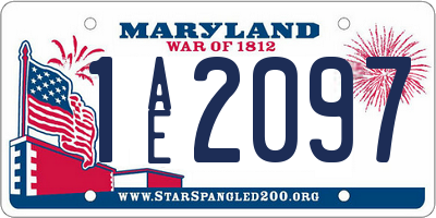 MD license plate 1AE2097