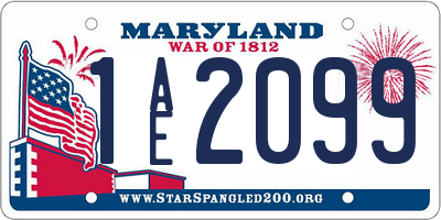 MD license plate 1AE2099