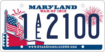 MD license plate 1AE2100