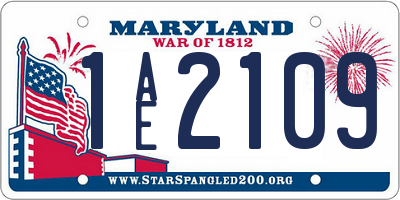 MD license plate 1AE2109