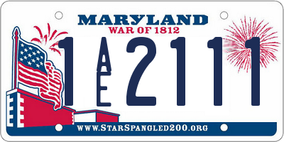MD license plate 1AE2111