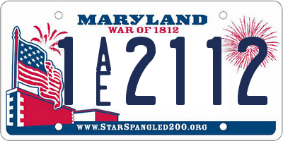 MD license plate 1AE2112