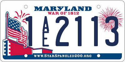 MD license plate 1AE2113