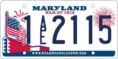 MD license plate 1AE2115