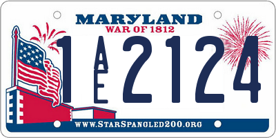 MD license plate 1AE2124