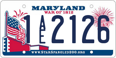 MD license plate 1AE2126