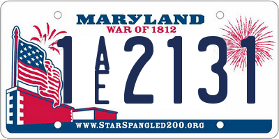 MD license plate 1AE2131