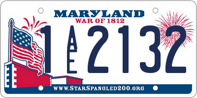MD license plate 1AE2132