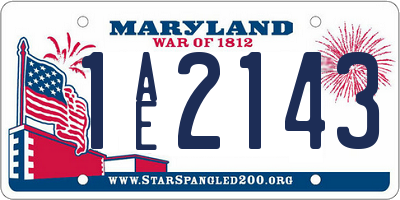 MD license plate 1AE2143
