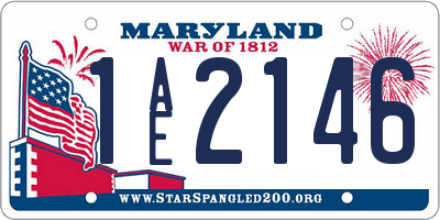 MD license plate 1AE2146