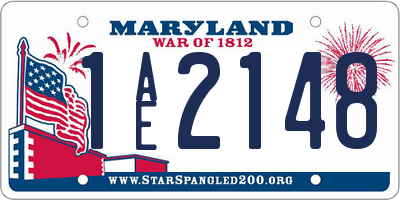 MD license plate 1AE2148