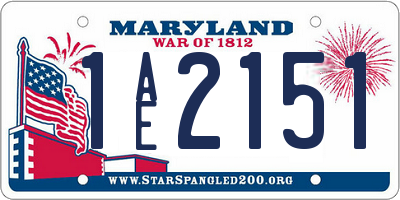 MD license plate 1AE2151