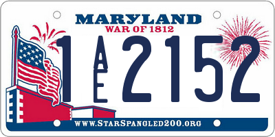 MD license plate 1AE2152