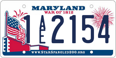 MD license plate 1AE2154