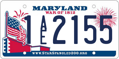 MD license plate 1AE2155