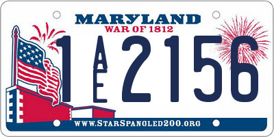 MD license plate 1AE2156