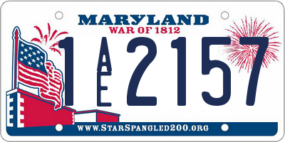 MD license plate 1AE2157